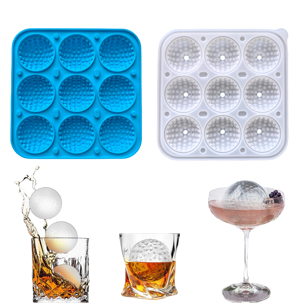 Ice Mold Sphere - 9 boşluklu golf topu, kapaklı buz