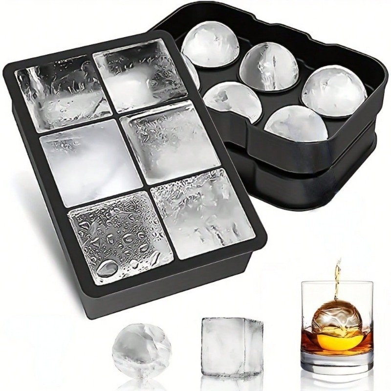 Ice Mold Sphere - Kapaklı Premium Silikon Buz Kalıbı Kokteyller,