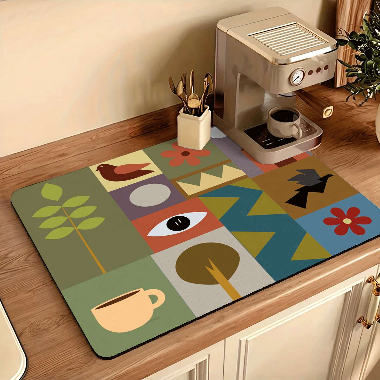 Yüzyıl Ortası Modern Geometrik - Bar Mat Rubber incelemesi ve fiyatı